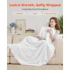 Double-Sided Flannel Fleece Throw Blanket — 50"×60", Ribbed White, Reinforced Edges, Lightweight Warmth, Machine Washable | $37.99