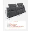 Queen Size Wedge Headboard Pillow — 59"W, 2 Side Pockets, 2 Removable Headrests, Velvet & Fiber Foam | $58.34