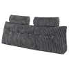 Queen Size Wedge Headboard Pillow — 59"W, 2 Side Pockets, 2 Removable Headrests, Velvet & Fiber Foam | $58.34