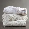Oversized Marble Print Faux Fur Throw — 60"×70", Faux Mink Reverse, Oeko-Tex Certified, Machine Washable | $41.99