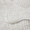 Oversized Quilted Throw with Scalloped Edges — White, 60"×72", Cotton Fill, Prewash Finish | $63.69