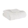 Oversized Quilted Throw with Scalloped Edges — White, 60"×72", Cotton Fill, Prewash Finish | $63.69