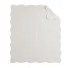 Oversized Quilted Throw with Scalloped Edges — White, 60"×72", Cotton Fill, Prewash Finish | $63.69