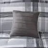 Black & Grey Plaid Comforter Set — 4 Piece, Hand-Drawn Print, Antimicrobial, Twin & Twin XL | $84.32