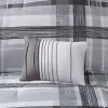 Black & Grey Plaid Comforter Set — 4 Piece, Hand-Drawn Print, Antimicrobial, Twin & Twin XL | $84.32