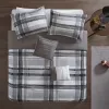 Black & Grey Plaid Comforter Set — 4 Piece, Hand-Drawn Print, Antimicrobial, Twin & Twin XL | $84.32