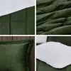 4-Piece Plush to Sherpa Comforter Set King — 102"×86", Printed Plush Face, Cozy Cabin Berber Reverse, Appliquéd Pillow | $155.06