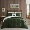 4-Piece Plush to Sherpa Comforter Set King — 102"×86", Printed Plush Face, Cozy Cabin Berber Reverse, Appliquéd Pillow | $155.06