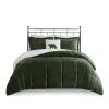4-Piece Plush to Sherpa Comforter Set King — 102"×86", Printed Plush Face, Cozy Cabin Berber Reverse, Appliquéd Pillow | $155.06