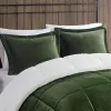 4-Piece Plush to Sherpa Comforter Set King — 102"×86", Printed Plush Face, Cozy Cabin Berber Reverse, Appliquéd Pillow | $155.06
