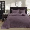 Purple Reversible Queen Bedspread Set — Oversized 102"×118", Classic Stitch Quilting, Antimicrobial | $100.99