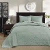Seafoam Reversible Quilt Set — Twin & Twin XL, 68"×90", Pre-Washed Cotton Fill, Patterned Quilting Both Sides | $79.95
