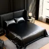 Black Satin Queen Sheet Set — 4 Piece, 15" Deep Pocket, 90 GSM | $26.31