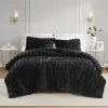 Ultrasoft Ribbed Corded Faux Fur Comforter Set — Full/Queen, 90"×90", Crystal Velvet Reverse, Oeko-Tex, Ships Uncompressed | $102.99