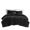 Ultrasoft Ribbed Corded Faux Fur Comforter Set — Full/Queen, 90"×90", Crystal Velvet Reverse, Oeko-Tex, Ships Uncompressed | $102.99