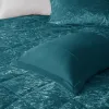 3-Piece Crushed Velvet Duvet Cover Set Twin/Twin XL — Diamond Quilted, Button Closure, Corner Ties, Glam Luxury, Blush or Teal | $64.99