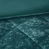 3-Piece Crushed Velvet Duvet Cover Set Twin/Twin XL — Diamond Quilted, Button Closure, Corner Ties, Glam Luxury, Blush or Teal | $64.99
