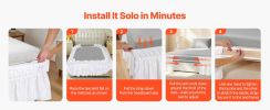 Wrap Around Queen Bed Skirt 15" Drop — White, No Mattress Lifting, Dual Elastic Straps, Dustproof & Wrinkle Resistant | $18.06