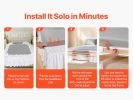 Wrap Around Queen Bed Skirt 15" Drop — White, No Mattress Lifting, Dual Elastic Straps, Dustproof & Wrinkle Resistant | $18.06