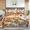 Autumn Pumpkin Print 3-Piece Quilt Set — 100% Microfiber Polyester, Reinforced Stitching, Wrinkle-Free | Queen & King