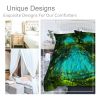 Green Light Forest 3-Piece Comforter Set — Full Size | 3D Print Microfiber, Reversible, Wrinkle & Stain Resistant