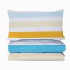 Rainbow Stripe 3-Piece Queen Comforter Set in White — Double-Brushed Microfiber, Wrinkle & Stain Resistant, Reversible, All-Season