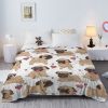 Cute Cartoon Lapdog Heart Pattern Flannel Sherpa Throw Blanket — Reversible, Hemmed Edges, 60"×80" (150×200cm), Machine Washable