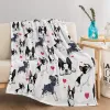 Adorable Dog Print Fleece Throw Blanket — Soft Plush Microfiber, Lightweight, All-Season, Shrink-Resistant, Machine Washable