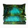 Green Light Forest 3-Piece Comforter Set — Full Size | 3D Print Microfiber, Reversible, Wrinkle & Stain Resistant