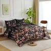 HeiSeFanHua 3-Piece Floral Botanical Comforter Set — Twin, Queen & King | Multiple Colorways | Includes 2 Shams