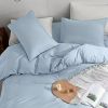 Serta Simply Clean Solid Queen Duvet Cover — 5 Colors: Pink, Red, Gray, Light Blue & Dark Blue