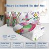Watercolor Hummingbird & Flowers 3-Piece Quilt Set — 100% Microfiber Polyester, Reinforced Stitching, Wrinkle-Free | Queen & King