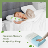 Memory Foam Cervical Support Pillow 2-Pack — Odorless, Ergonomic Contour, Detachable Washable Cover, All Sleep Positions