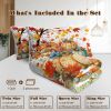Autumn Pumpkin Print 3-Piece Quilt Set — 100% Microfiber Polyester, Reinforced Stitching, Wrinkle-Free | Queen & King