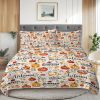 Pumpkin & Autumn Leaves 3-Piece Quilt Set — 100% Microfiber Polyester, Dense Stitching, Wrinkle-Free | Queen $38.44 · King $43.26