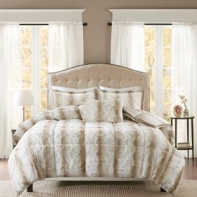 4PC Faux Fur Comforter Set (Color: as Pic)