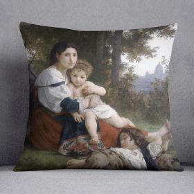 Rest By Bouguereau Cushion (Insert: Without Insert, size: 14" X 14")
