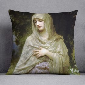 Modestie By Bouguereau Cushion (Insert: With Insert, size: 18" X 18")