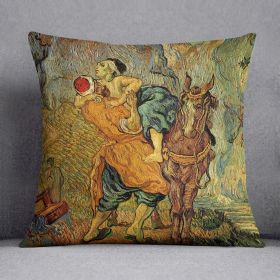 The Good Samaritan after Delacroix by Van Gogh Cushion (Insert: With Insert, size: 18" X 18")