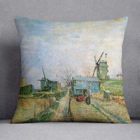Vegetable Garden in Montmartre by Van Gogh Cushion (Insert: Without Insert, size: 20" X 20")