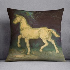 Plaster Statuette of a Horse by Van Gogh Cushion (Insert: Without Insert, size: 20" X 20")