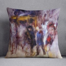 The place Clichy Detail by Renoir Cushion (Insert: Without Insert, size: 14" X 14")