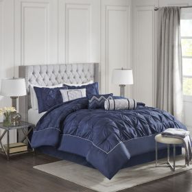 7 Piece Tufted Comforter Set (Color: as Pic)
