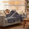 edx Electric Heated Blanket — Dual Zone Control, 10 Heat Settings, Auto-Off, 200 GSM Flannel & Sherpa | Throw / Twin / Full