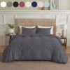 Serta Simply Clean Solid Queen Duvet Cover — 5 Colors: Pink, Red, Gray, Light Blue & Dark Blue