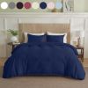 Serta Simply Clean Solid Queen Duvet Cover — 5 Colors: Pink, Red, Gray, Light Blue & Dark Blue