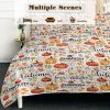 Pumpkin & Autumn Leaves 3-Piece Quilt Set — 100% Microfiber Polyester, Dense Stitching, Wrinkle-Free | Queen $38.44 · King $43.26