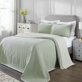 Valencia Reversible Cotton Matelassé Bedspread Set — Full Size, Raised Medallion Texture, Oeko-Tex Certified | From $118.95 (Color: Sage, size: FULL)