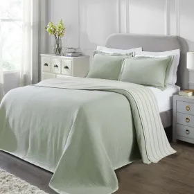 Valencia Reversible Cotton Matelassé Bedspread Set — Full Size, Raised Medallion Texture, Oeko-Tex Certified | From $118.95 (Color: Sage, size: FULL)
